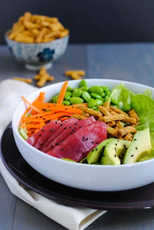Ahi Tuna Salad with Miso-Wasabi Dressing