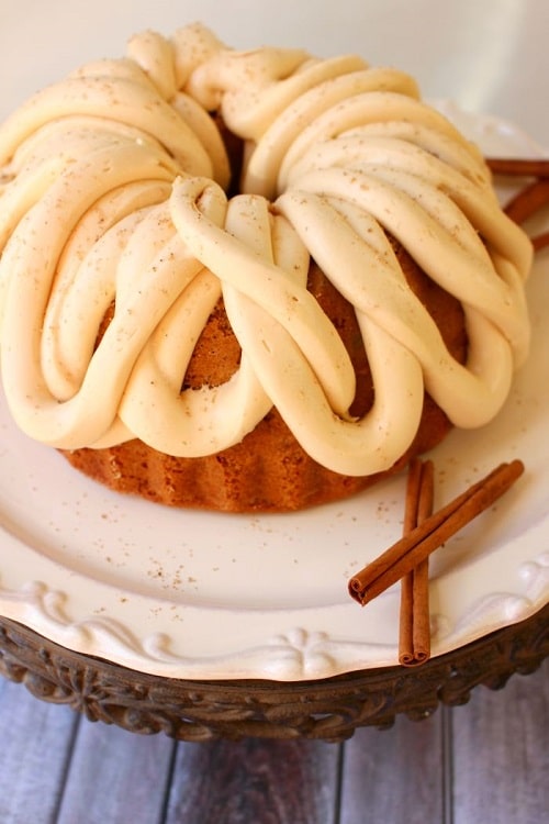 Cider Cake with Caramel Cream Cheese Frosting