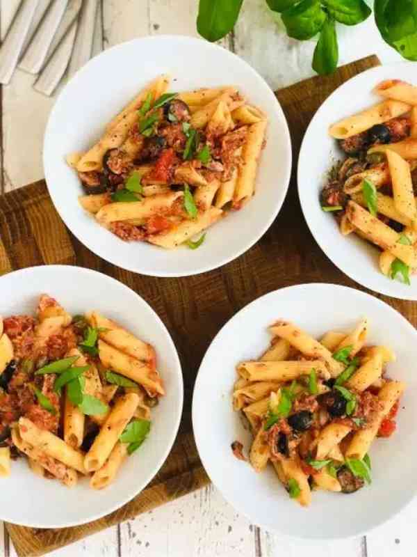 Canned Tuna Bolognese Pasta