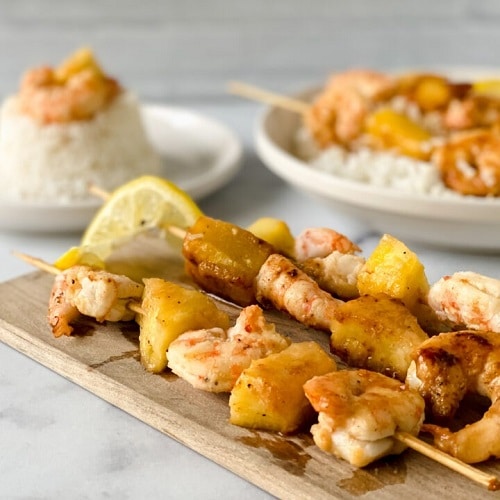 Honey Garlic Shrimp Skewers with Pineapple - Gluten-Free & Paleo