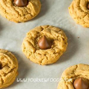 peanut butter cookies with a chocolate centre