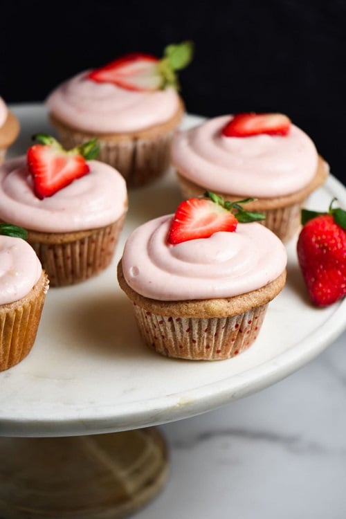 Strawberry Cupcakes with Cream Cheese Frosting (Gluten Free)