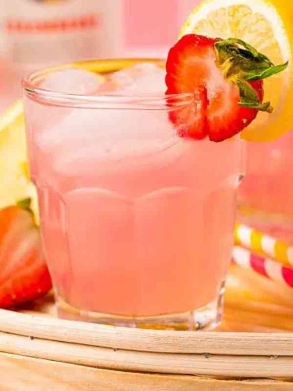 Strawberry Pink Lemonade Vodka Cocktail