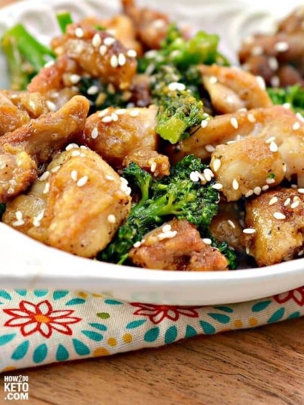 Quick Chicken Dinner Recipe Keto Sesame Chicken with Broccoli