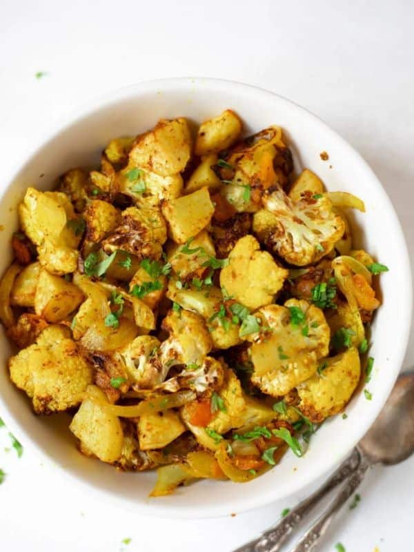 Air Fryer Aloo Gobi (Indian Roasted Potatoes & Cauliflower)