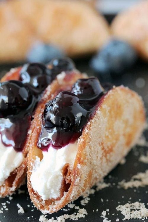 Blueberry Cheesecake Tacos