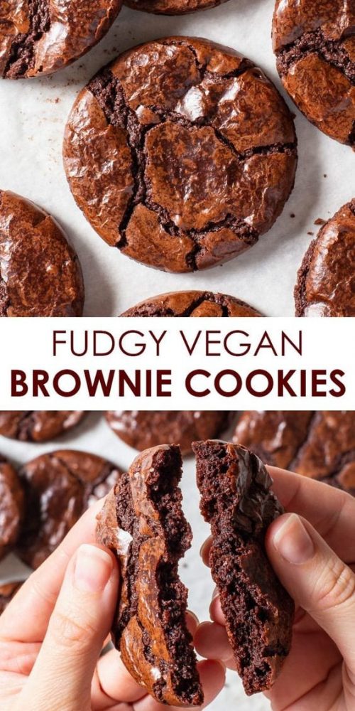 Fudgy Vegan Chocolate Brownie Cookies
