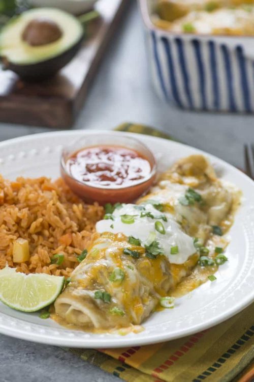 Green Chile Chicken Smothered Burritos