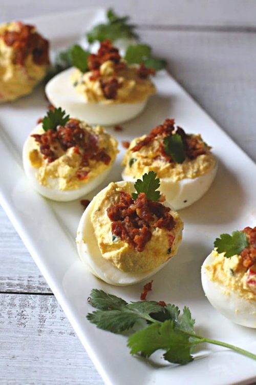Mexican Deviled Eggs with Chorizo