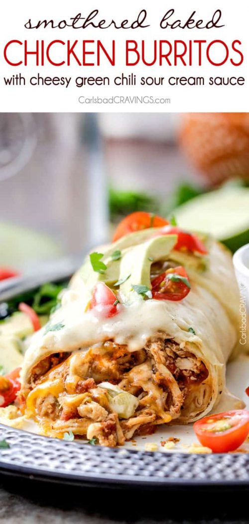 Smothered Baked Chicken Burritos Recipe