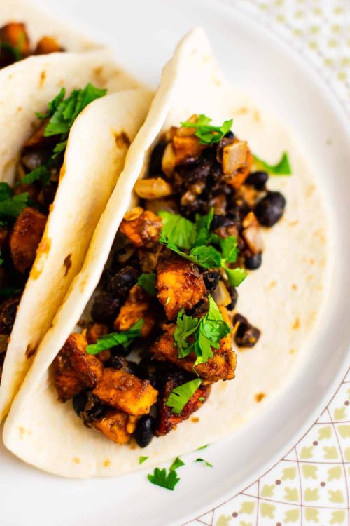 sweet potato tacos with black beans